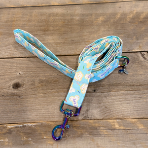 Blue Birthday Celebration Set - Collar, Leash, Bandanna, Hat, Decorative Pennant Banner