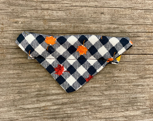 Double-Sided Cat Bandanna -A Picnic in Fall & 50's Diner