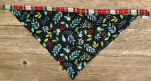 Load image into Gallery viewer, Double-Sided Dog Bandanna - Winter Garden &amp; Plaid for Days
