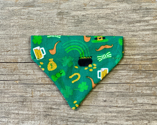 Double-Sided Cat Bandanna - Just a Wee Bit O’ Luck & Shenanigans