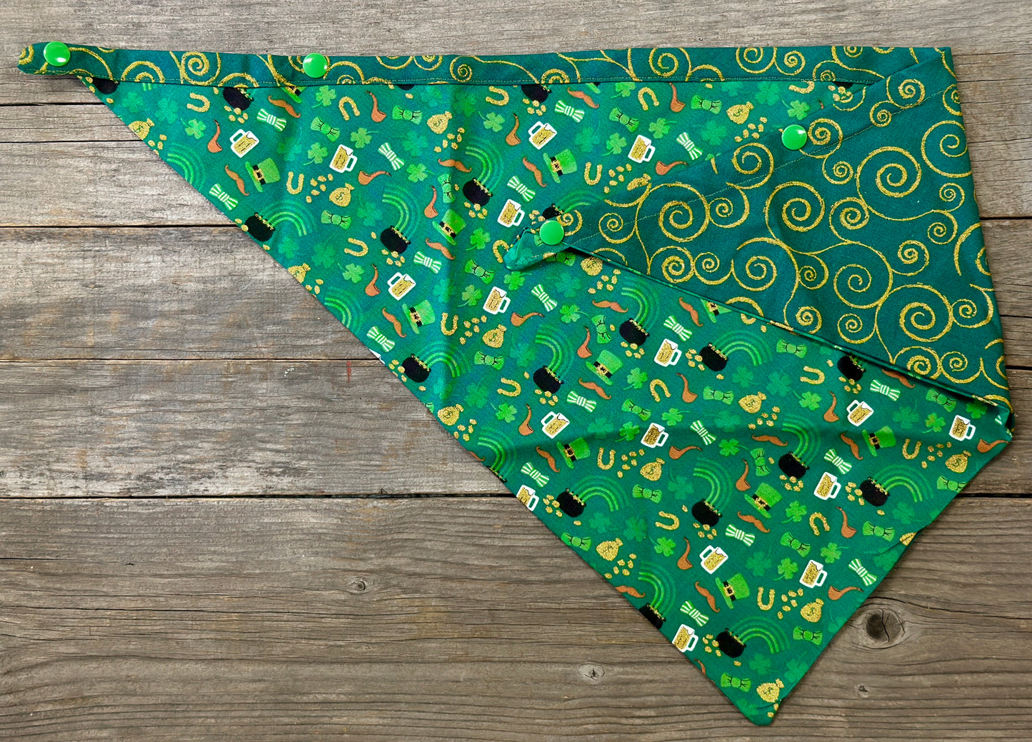 Double-Sided Dog Bandanna - Just a Wee Bit O’ Luck & Shenanigans