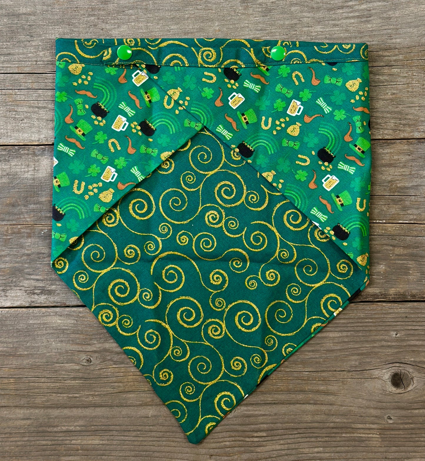 Double-Sided Dog Bandanna - Just a Wee Bit O’ Luck & Shenanigans
