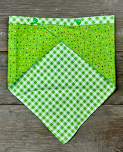 Load image into Gallery viewer, Double-Sided Dog Bandanna - Polka Party &amp; Picnic in the Meadow
