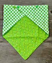 Load image into Gallery viewer, Double-Sided Dog Bandanna - Polka Party &amp; Picnic in the Meadow
