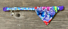 Load image into Gallery viewer, Double-Sided Cat Bandanna - Hyacinth Blooms &amp; Butterflies
