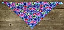 Load image into Gallery viewer, Double-Sided Dog Bandanna - Hyacinth Blooms &amp; Butterflies
