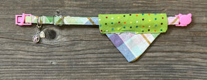 Double-Sided Cat Bandanna - Easter Bonnet & Polka Party