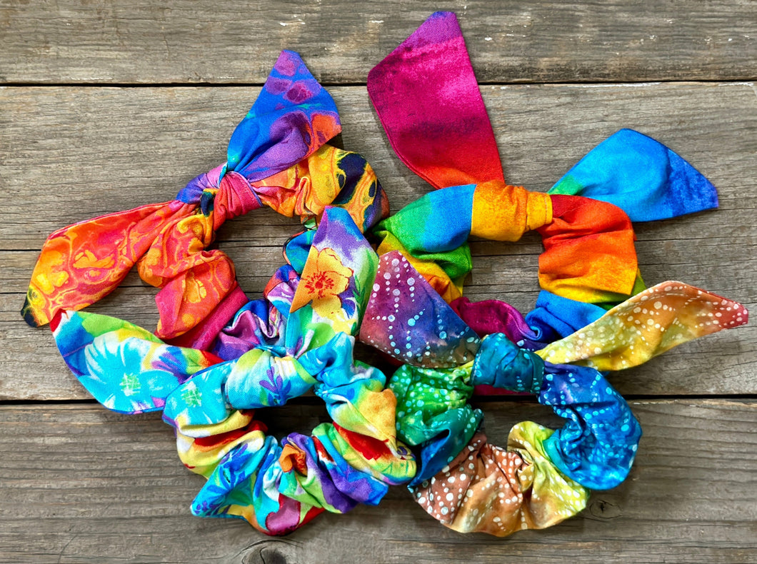 Rainbow Burst Hair Tie/Scrunchie Set of 4