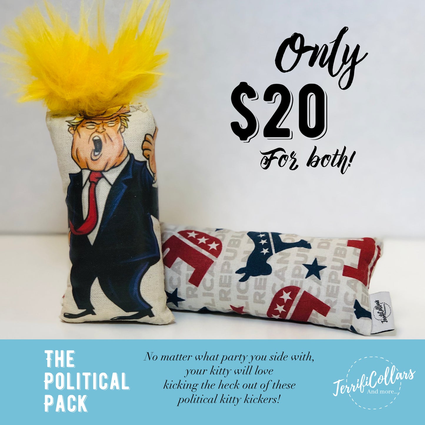 Democrat and Republican Kitty Kicker - Cat Toy